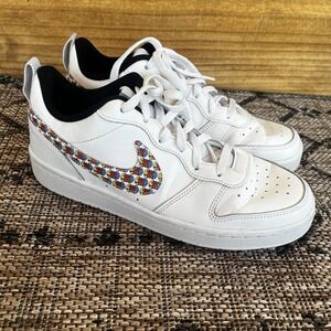 Nike Court Borough Low Recraft White 7Y Youth Smiley Basketball Graphic